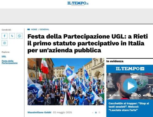 Festa della Partecipazione UGL: a Rieti il primo statuto partecipativo in Italia per un’azienda pubblica